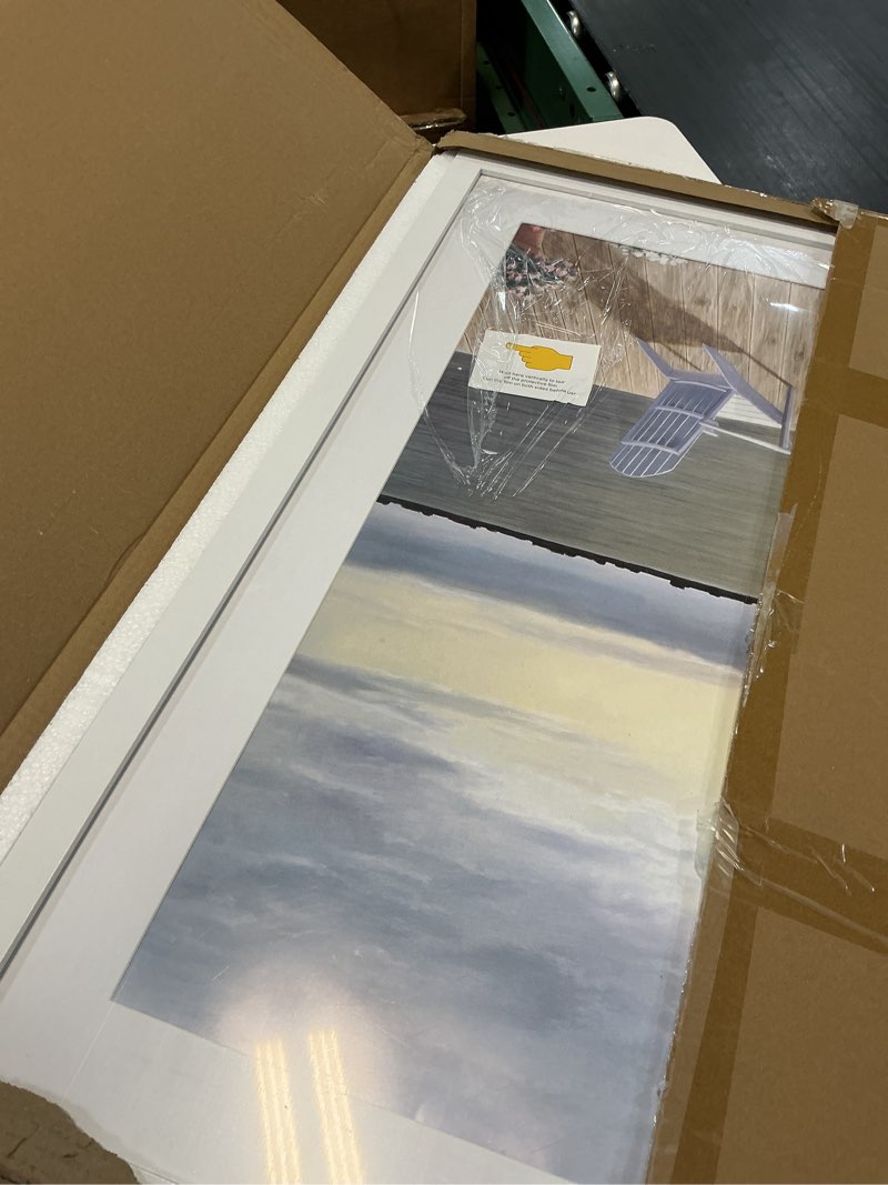 Condition photo showing As Is for vnvnk 22x28 frame white, perfect for 22x28 inch picture without mat or 18x24 inch picture with mat, home wall decor picture frame-1 pcs 22x28 white