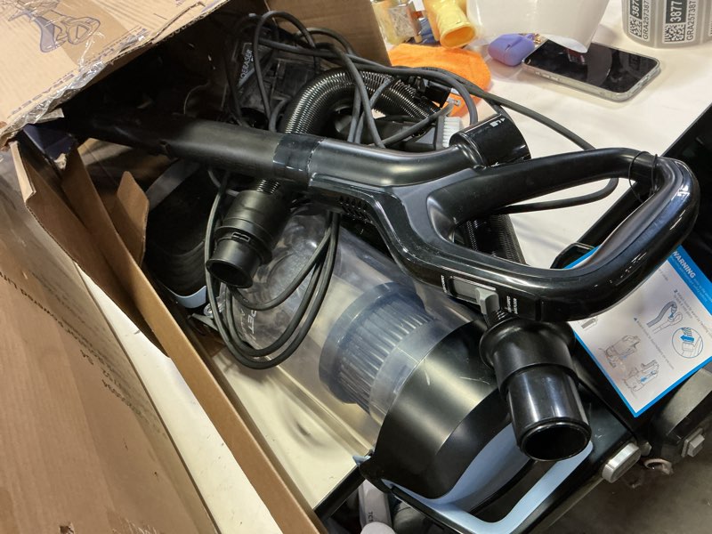 Condition photo showing As Is for Shark Upright Vacuum, Navigator Lift-Away Deluxe with Large Dust Cup Capacity, HEPA Filter, Swivel Steering, Upholstery Tool & Crevice Tool, Blue, NV360 Navigator (Navy)