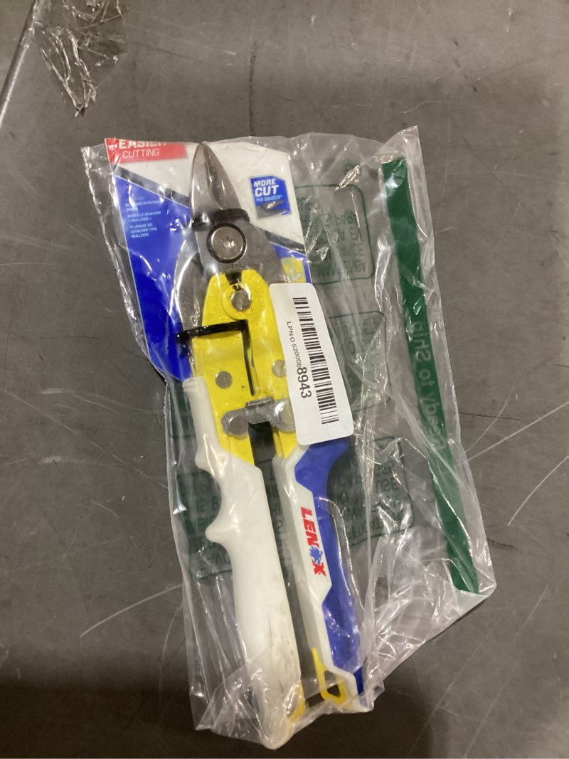 Condition photo showing New/Like New for lenox tools pliers, bulldog avitation snips, with durable grip (lxht14343?) one size bulldog aviation