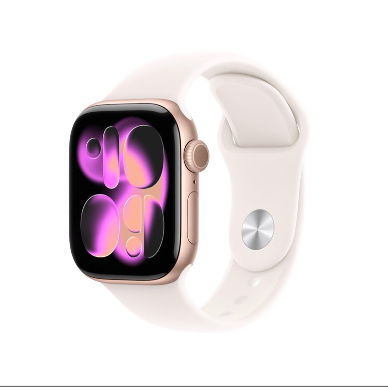 Apple Watch Series 11 [GPS 42mm] Smartwatch with Rose Gold Aluminum Case with Light Blush Sport Band