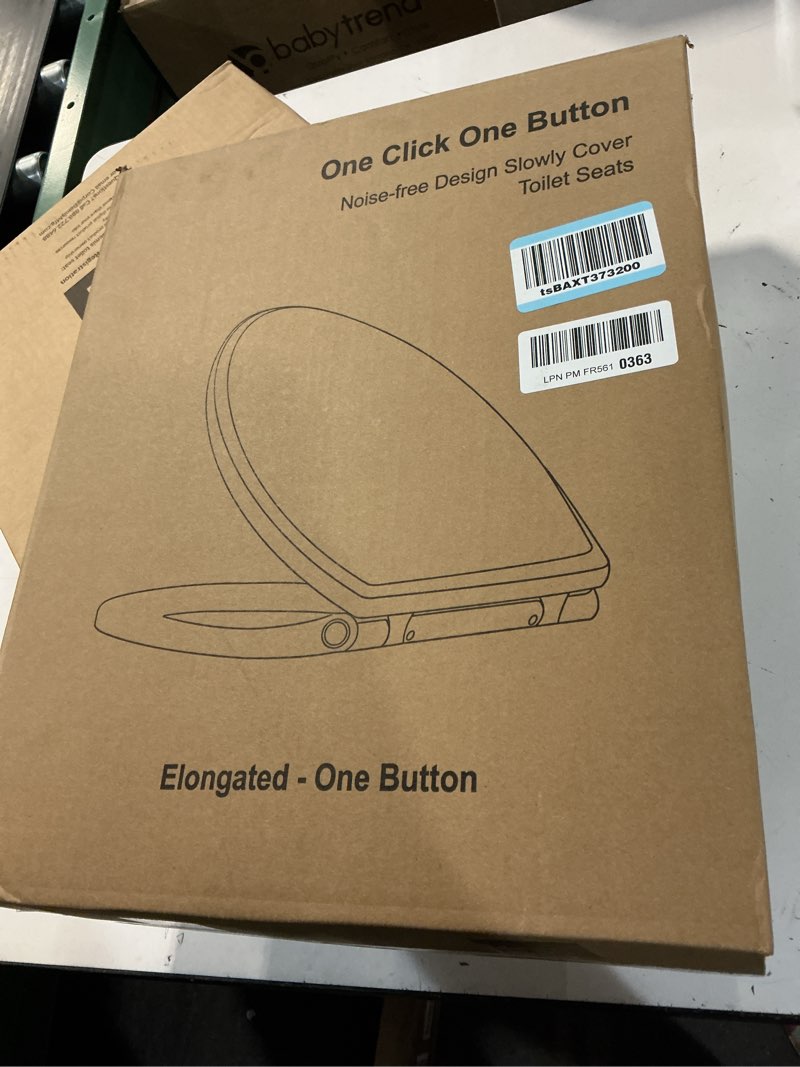 Condition photo showing New/Like New for hibbent premium elongated toilet seat with cover(oval) quiet close, one-click to quick release, easy installation never loosen hinge, slow close toilet seat and cover, easy cleaning-white color 18.5'' elongated