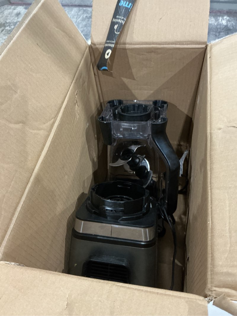 Condition photo showing As Is for ninja blender & food processor combo, foodi power blender system for smoothies, bowls, spreads & shakes, 6 functions, 72-oz pitcher, to-go cups, silver, ss401 1600 peak watts