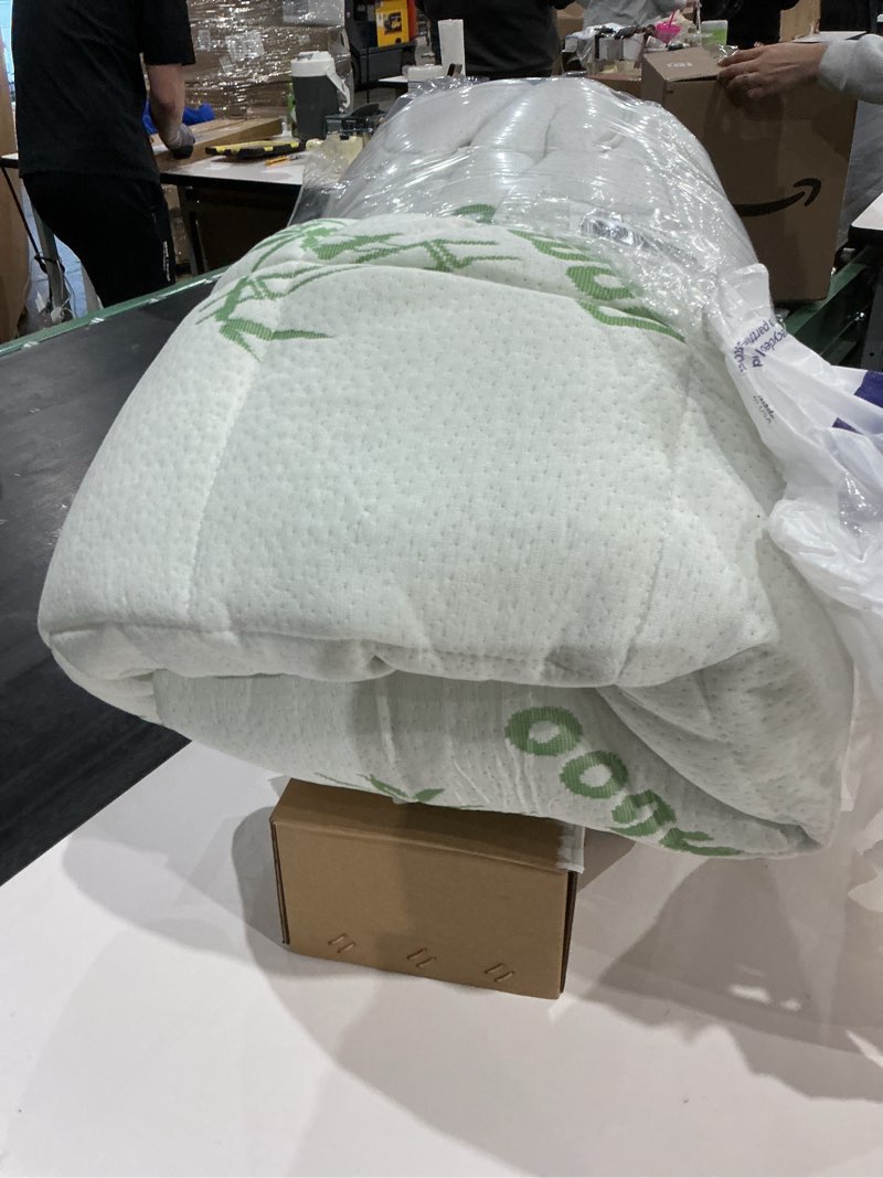 Condition photo showing Good Condition for Ultra Soft Twin Size Mattress Topper - Viscose Made from Bamboo Pillow Top Mattress Pad for Back Pain Relief - Naturally Cooling for Hot Sleepers, Green Green Twin