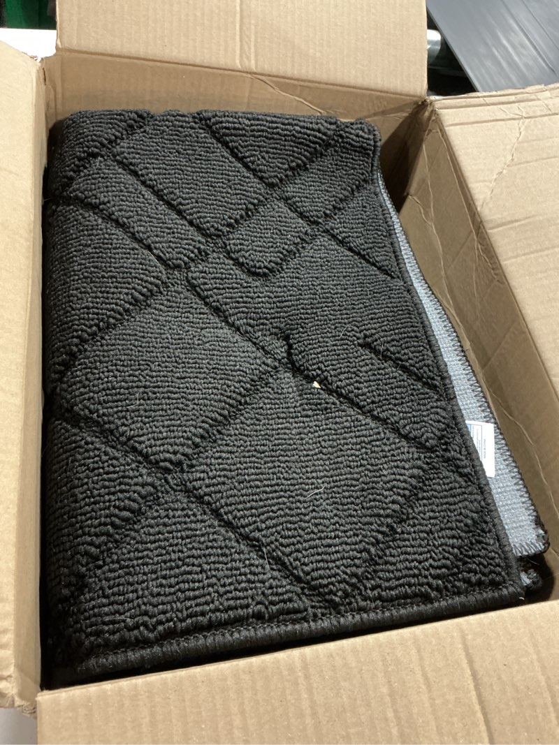Condition photo showing Good Condition for hicorfe indoor doormat,48"x32" welcome mat,non-slip absorbent door mat,rubber backing dirt-trapping front door mat,washable low-profile stylish mat for entrance,kitchen,garden,laundry room(black) black 48" x 32" (rectangular)