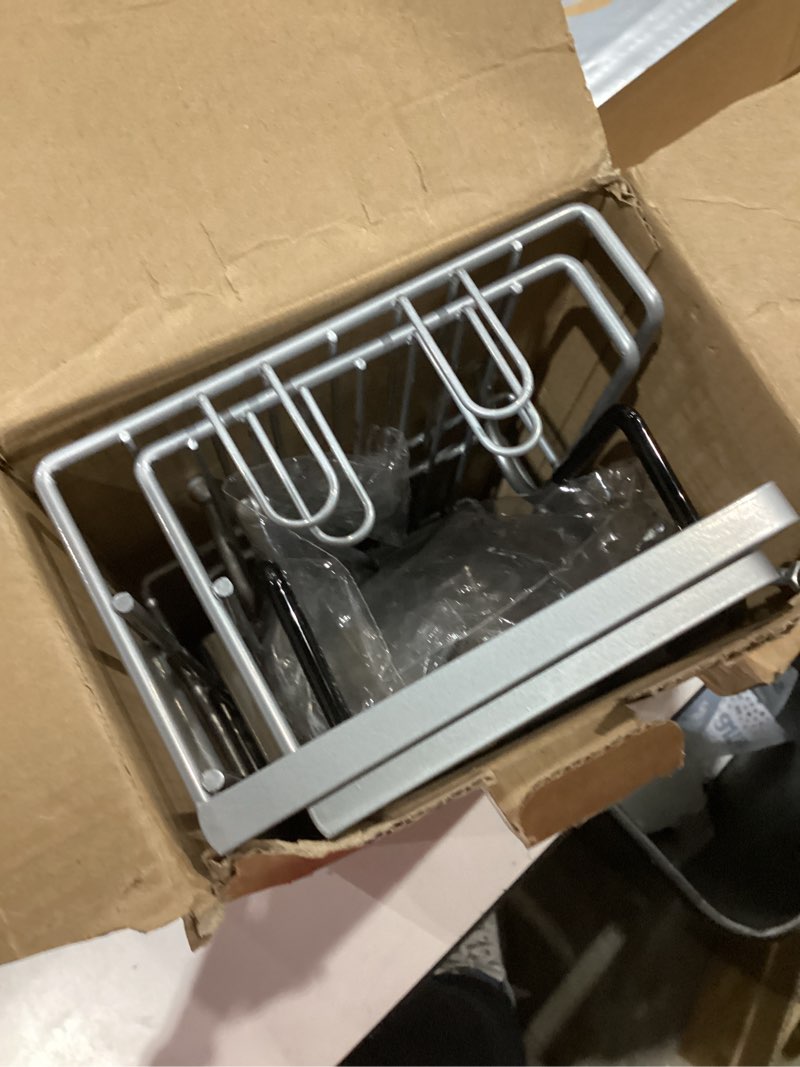 Condition photo showing As Is for over the door hanging shower caddy: rustproof hanging organizer over the door - no drilling bathroom rack for inside shower chrome