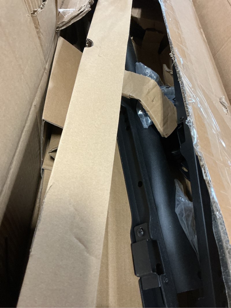 Condition photo showing As Is for ceiling tv mount for 50-100 inch flat & curved tvs up to 176lbs, full motion 360° rotation tv bracket with adjustable height, tilt & swivel, max vesa 800x600mm, fits lcd led oled 4k screens, black