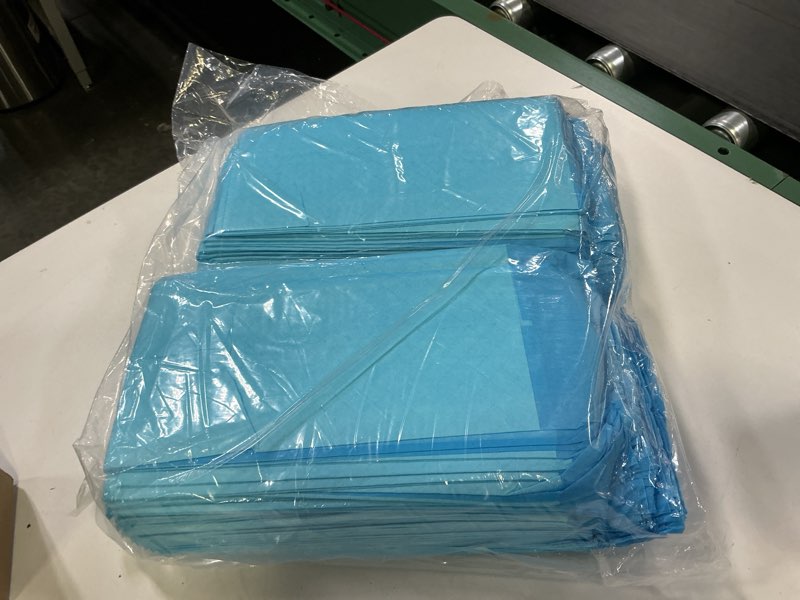 Condition photo showing Good Condition for med pride disposable chux pads 23in x 36in, super absorbent bed pads for incontinence, underpads for adults, kids, pets (50 count (pack of 1) blue/white)