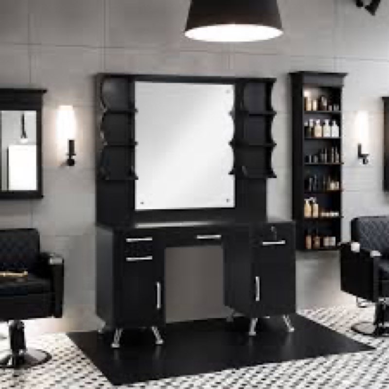 (Incomplete 2 of 3 )Beka Vanity Set with Mirror Make up Table Spa Beauty Styling Barber Station