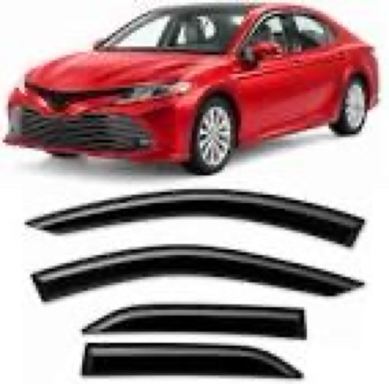 wzyjgtop tape on wind noise reduction rain guards for 2018-2022 toyota camry, 4-piece side window vi
