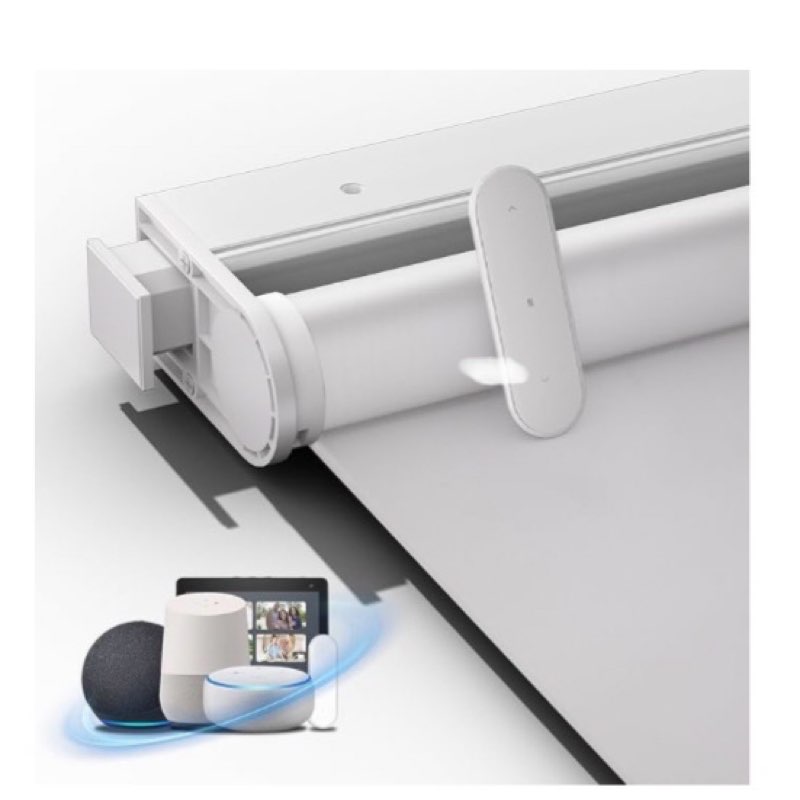 Grandekor No Drill No Tools Blackout Roller Shades - 34"x36" Textured-White | Free-Stop Cordless Bli