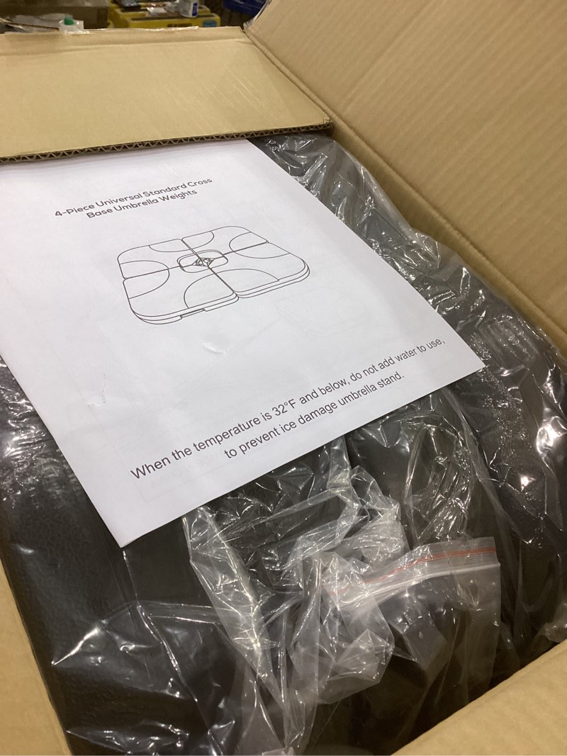 Condition photo showing Good Condition for 4-Piece Universal Standard Cross Base Umbrella Weights