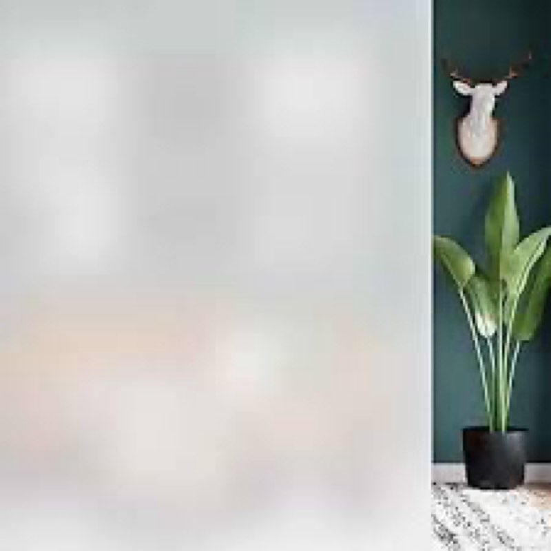 HIDBEA Frosted Window Privacy Film - Non Adhesive Static Cling Glass Stickers Sun UV Blocking Heat C
