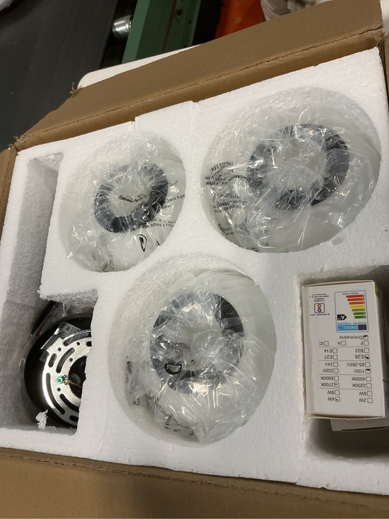 Condition photo showing New/Like New for JERANDO Modern Semi Flush Mount Ceiling Light, 3-Light Glass Globe Ceiling Light Fixture, Matte Black Mid Century Sputnik Chandelier for Living Room, Bedroom, Hallway, Kitchen (Blub Included)
