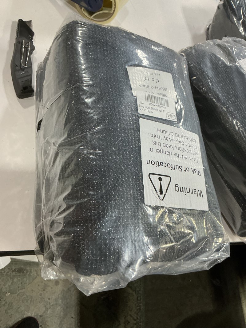 Condition photo showing New/Like New for shademart 90% shade cloth, black 6' x 14' outdoor dog shade tarp, shade cover with upgrade grommets and zip ties, sunblock net for garden carport chicken coop dog, we custom size