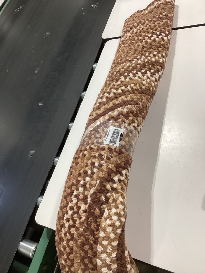 Condition photo showing Good Condition for better trends ombre braided area rug, 72" round, reversible and durable, 100% soft cotton chenille, ideal for living room, bedroom, ergonomic comfort standing braided mat - brown brown 6' (round)