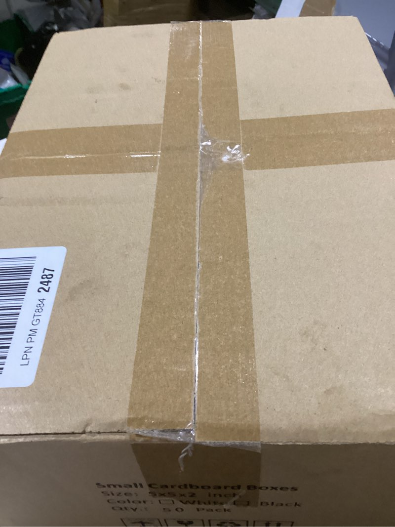 Condition photo showing New/Like New for small shipping boxes 5x5x2, set of 50, black corrugated cardboard box mailer (yd552-50bk) 5x5x2'' black-50 pack