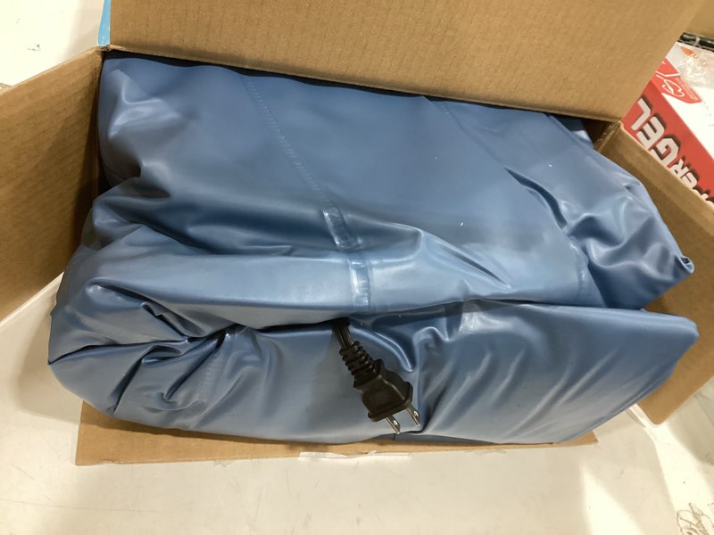 Condition photo showing As Is for intex mid rise hexbeam 14" electric pump queen air mattress - dark blue denim