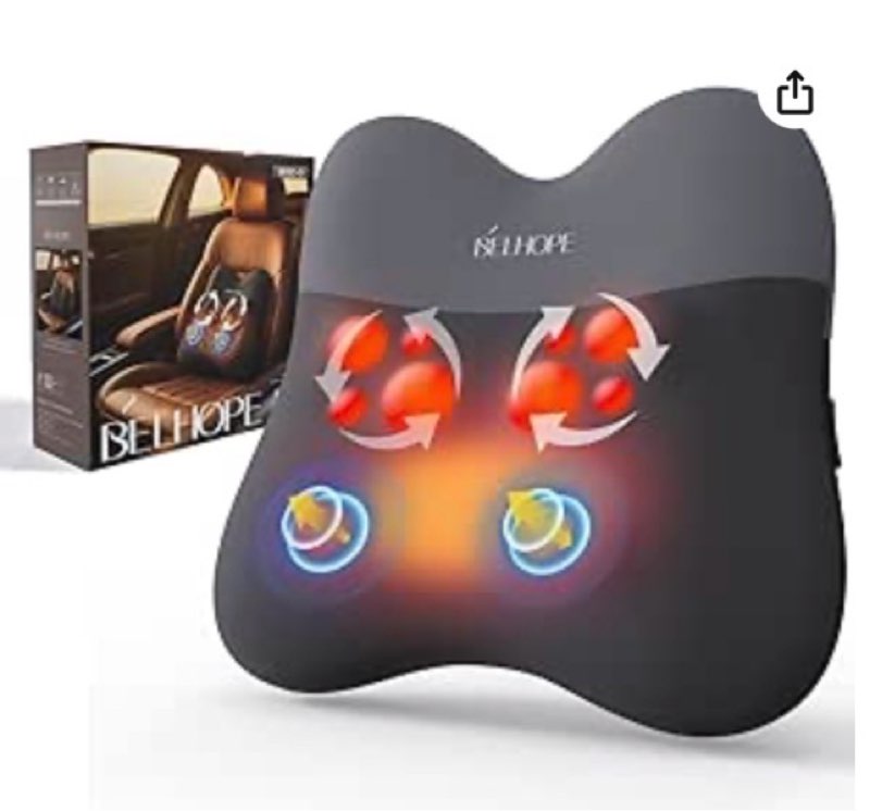 belhope Shiatsu Back Massager with Heat,Percussion Massage Cordless Back Massage for Pain Relief Dee