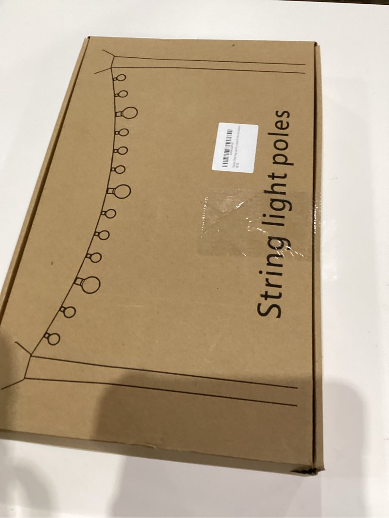 Condition photo showing New/Like New for 2 Pack String Light Poles,10 Ft Light Poles for Outside String Lights,Outdoor Lights Pole with Fork,Metal Poles Stand for Patio Deck Backyard 10FT 2 Pack