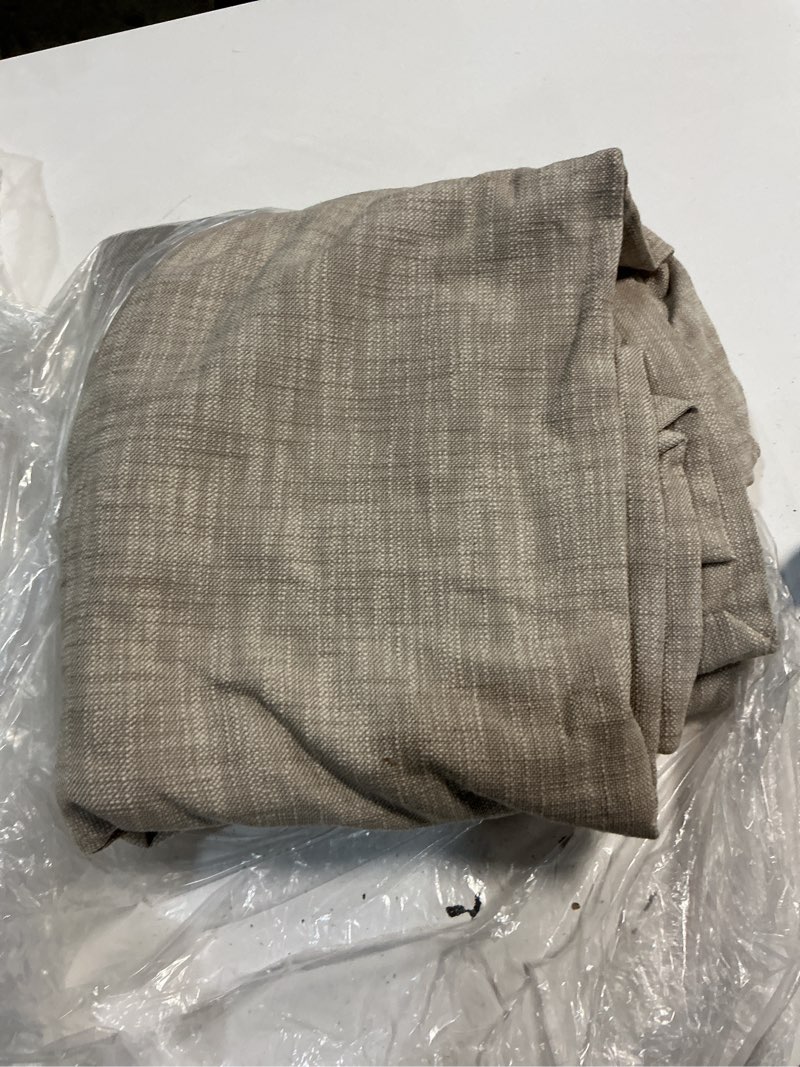 Condition photo showing Good Condition for quince textured cotton room darkening curtain, 48x96, flax single panel