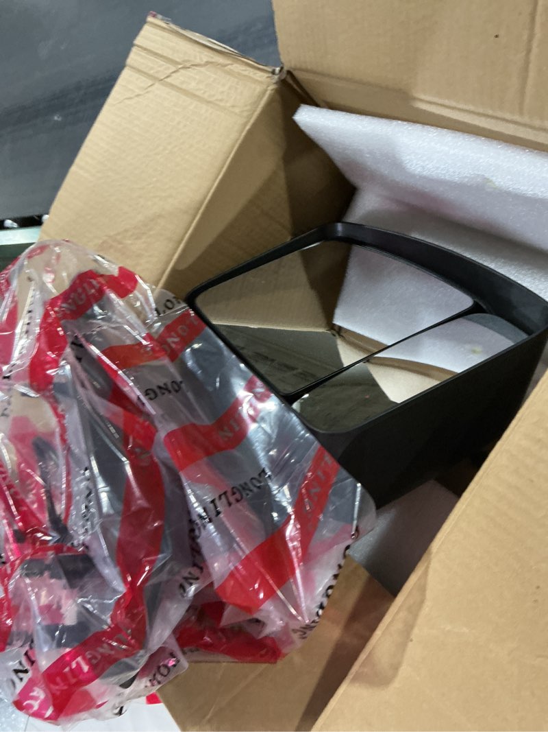 Condition photo showing Good Condition for passenger right side door mirror power and heated glass textured back cover manual folding for nissan nv1500 nv2500 nv3500 from 2012 to 2021 black passenger (rh) side