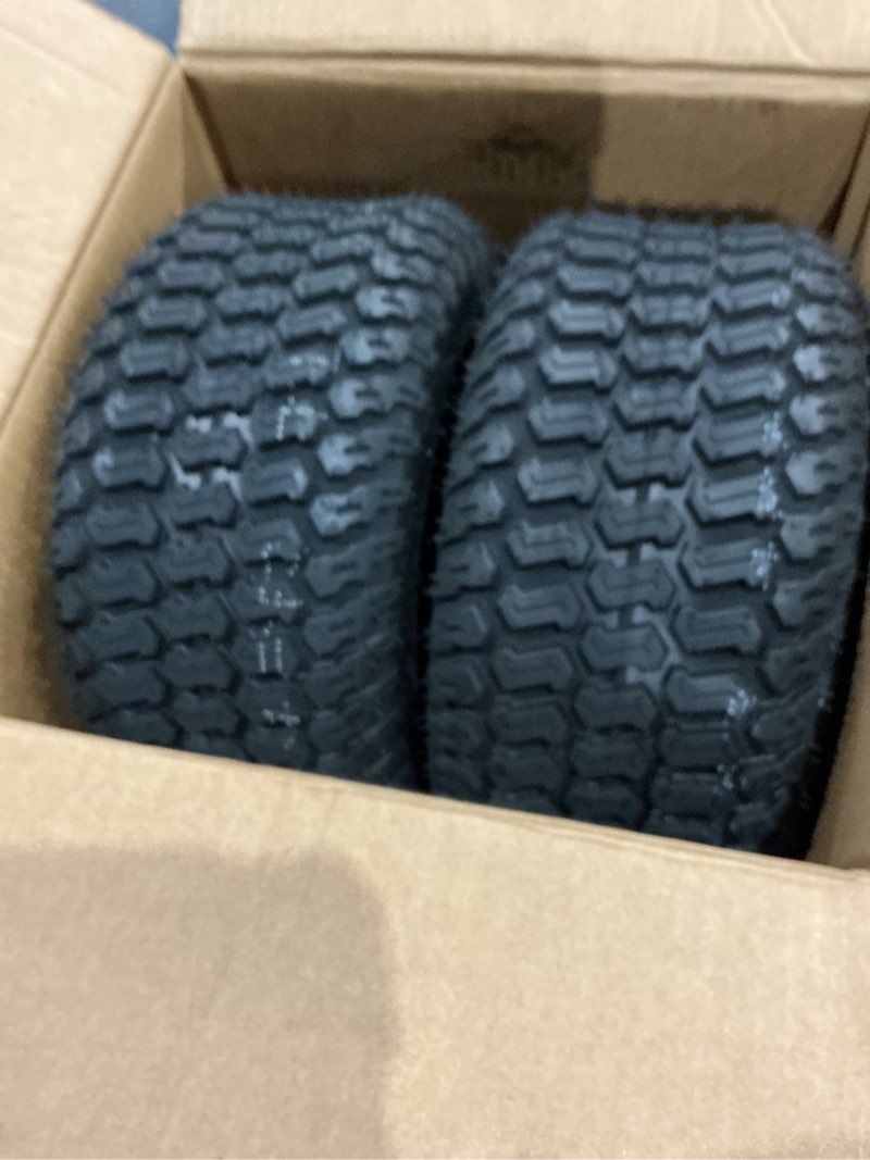 Condition photo showing Good Condition for maxauto15x6.00-6 lawn mower tire,15x6-6 front turf tires, 15-6.00-6 tubeless tires for lawn & garden riding mower tractor golf cart, 4ply, 570lbs capacity, set of 2