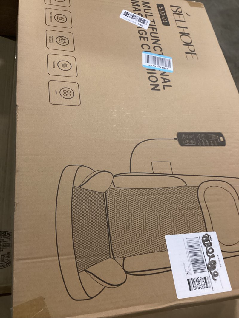 Condition photo showing New/Like New for Shiatsu Neck and Back Massager with Heat, 4D Kneading Back Massager for Pain Relief Deep Tissue, Comfortable Back Massage for Chair, Massage Mat for Home Office, Gifts for Christmas Women Men Parents Black