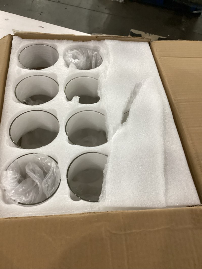 Condition photo showing As Is for 12Pcs Glass Cylinder Vases 8 Inch Tall Clear Flower Vases for Centerpieces Wedding Decoration, Hurricane Floating Candle Holder for Party Table Home Decor 12 Pack 8 Inch