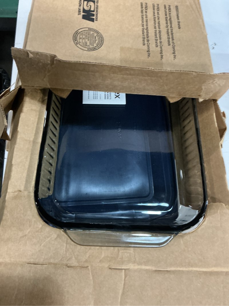 Condition photo showing Good Condition for Pyrex Colors Tinted (9x13) Glass Baking Dish with BPA-Free Lid, Oblong Bakeware Glass Pan For Casserole & Lasagna, Dishwasher, Freezer, Microwave and Pre-Heated Oven Safe, Smoke 9x13 Smoke