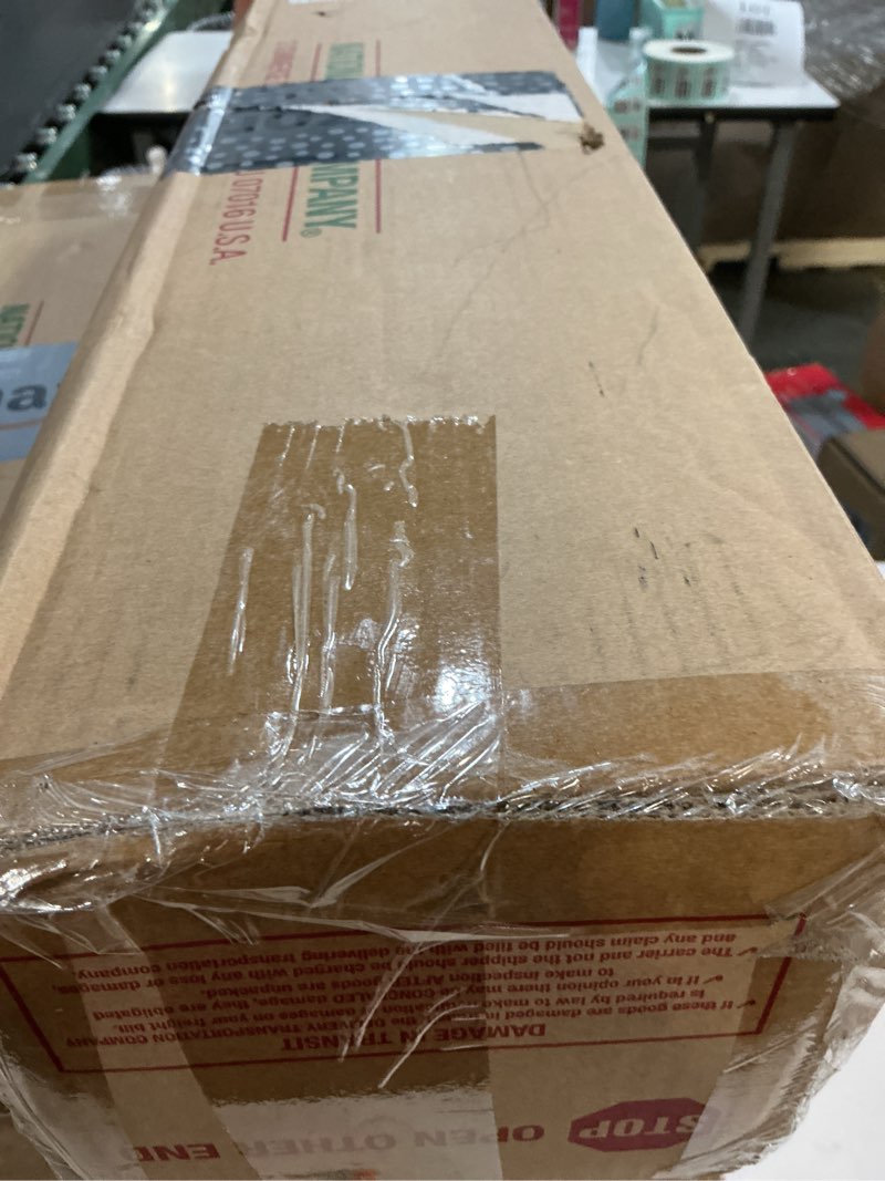 Condition photo showing New/Like New for national tree company 9 ft pre-lit crestwood spruce artificial christmas garland, christmas decoration with glitter, pinecones, red berries, 50 clear lights, 180 tips, green plug in tree