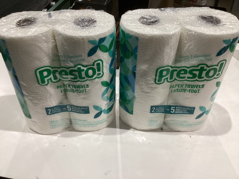 Condition photo showing New/Like New for Amazon Brand - Presto! Kitchen Paper Towels - Flex-a-Size, 128 Sheet Family Roll, 2 Rolls Huge 1 Rolls (Pack of 2)