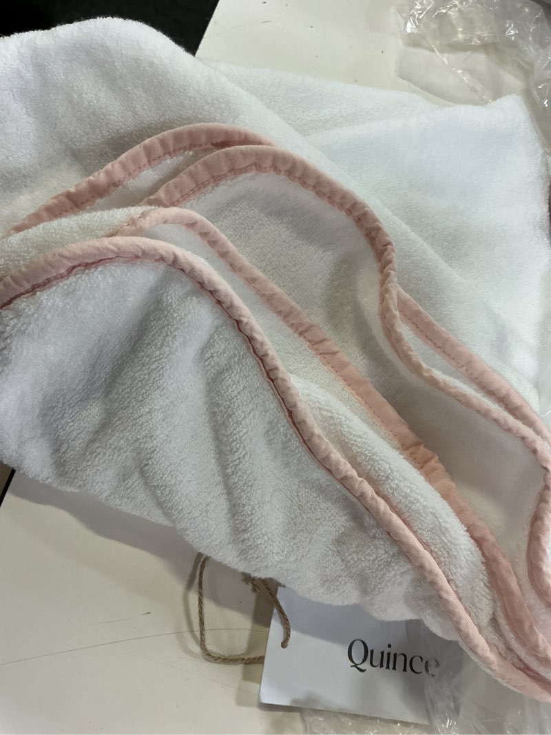 Condition photo showing As Is for organic turkish cotton baby hooded towel set 1-pack, one size, soft pink