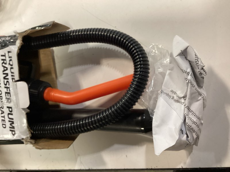 Condition photo showing Good Condition for BOLCOWE Fuel Transfer Pump 2.8 GPM Portable Battery Powered, Hand Fuel Pump Universal Fit Fuel Pumps for Vehicles, Boats, Lawn Equipment, Emergency & Home Use (Red Orange)