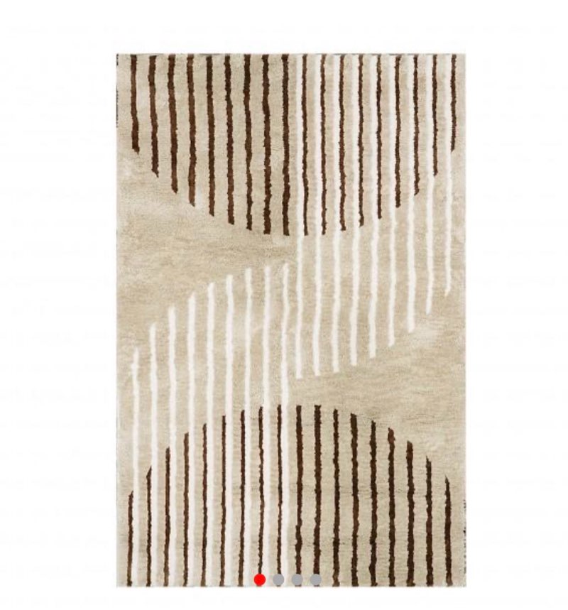 5ft. x 8ft. Geometric Beige Shag Area Rugs