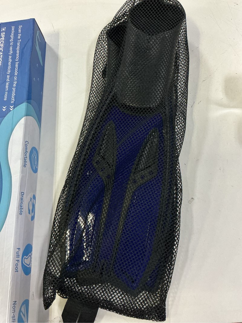 Condition photo showing Good Condition for Greatever Snorkel Fins with Full Foot Pocket Durable Long Diving Fins Professional Snorkel Gear for Snorkeling Diving Freediving Adults Men Women Blue Medium