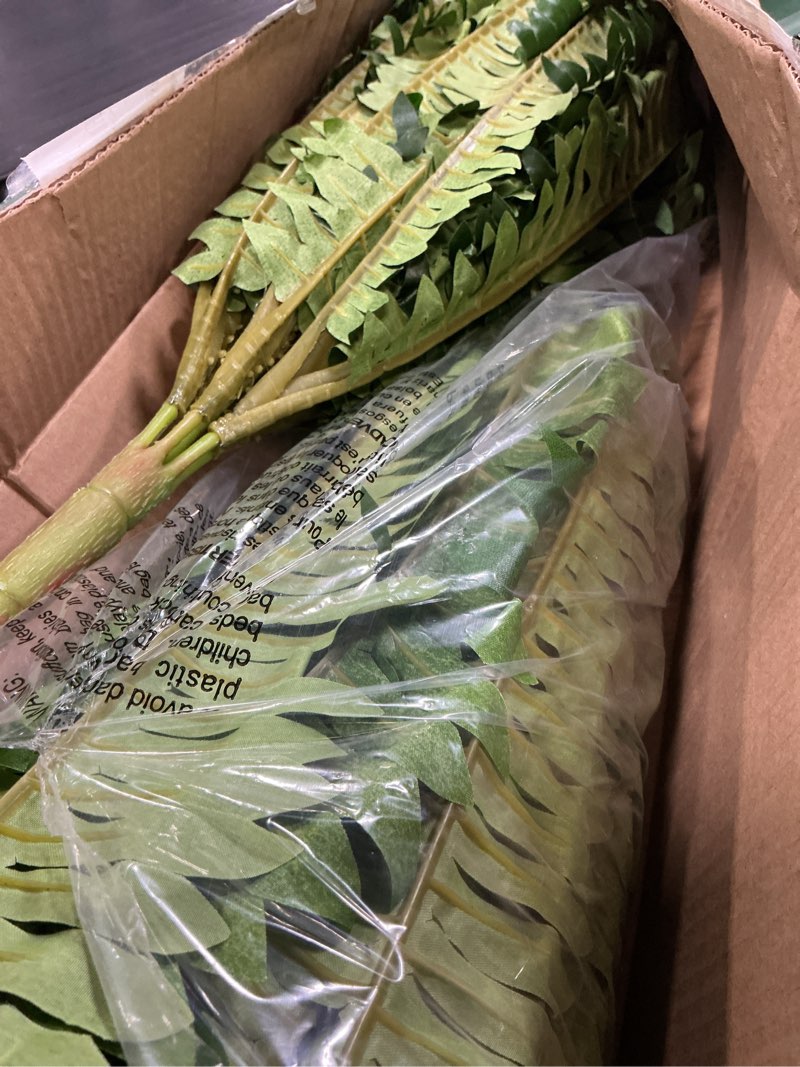Condition photo showing New/Like New for 45" fake ferns, realistic large artificial bush plants, 2 artificial boston ferns with 59 fronds for outdoors planter indoor home garden porch decor green