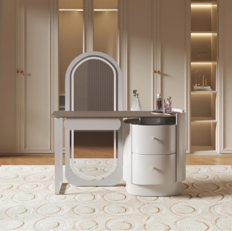 makeup vanity desk with mirror and led lights – modern 3-in-1 vanity table with drawers & extendable cabinet – retro makeup vanity for women & girls