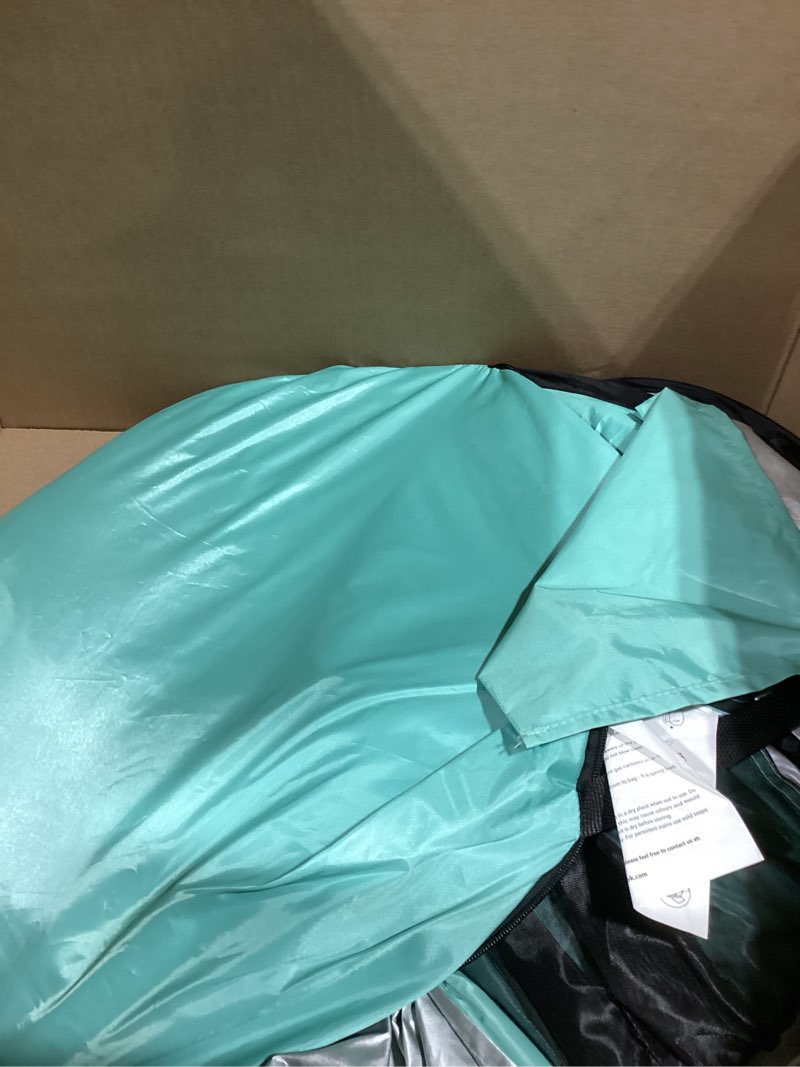 Condition photo showing Good Condition for tobtos upf 50+ pop up beach tent, easy set up beach umbrella, sun shelter for 2-3 people uv protection portable sunshade, baby canopy cabana, lightweight with carry bag mint green for 3-4 person
