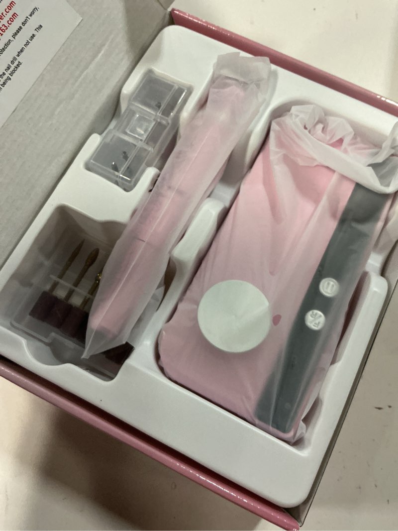Condition photo showing New/Like New for alety nail drill professional 45000rpm electric nail file kit, upgraded ac450f nail drill machine for acrylic gel nails, rechargeable salon-grade e-file set, manicure nail tools with 11 gold bits pink