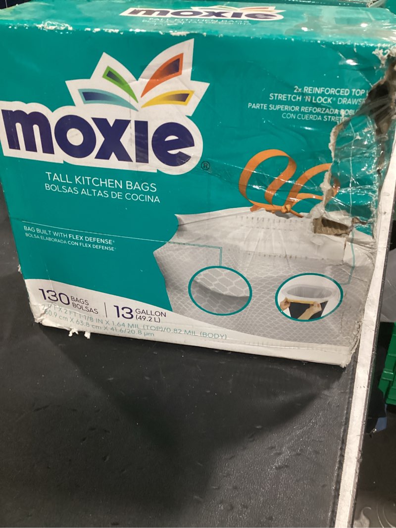 Condition photo showing Good Condition for moxie 13-gallons white plastic kitchen drawstring trash bag (130-count)