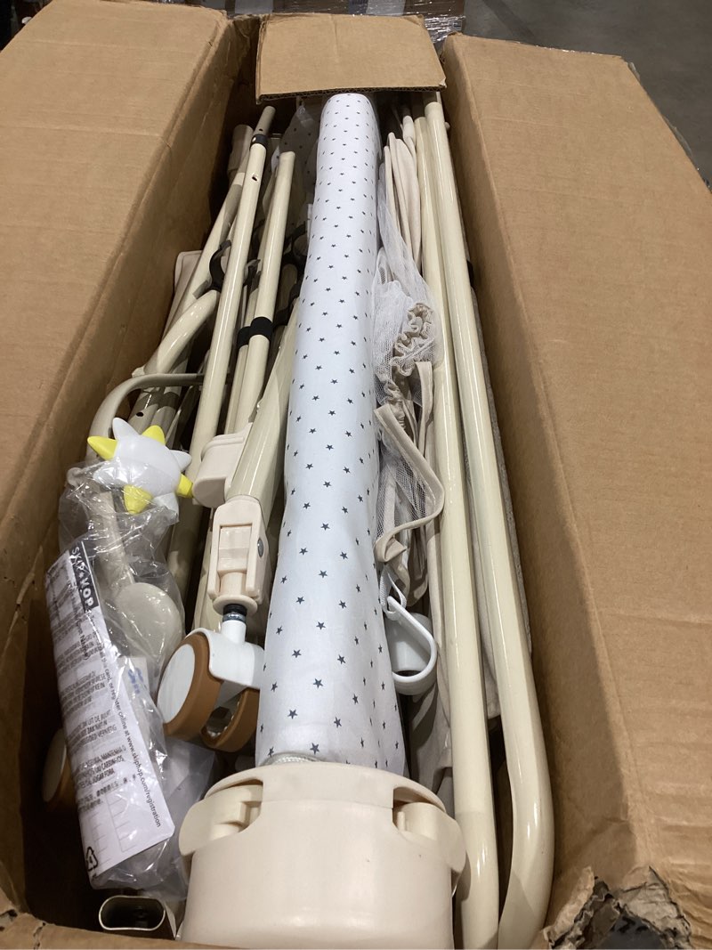 Condition photo showing Good Condition for baby bassinet 5 in 1,baby bedside bassinet with diaper changer, mosquito net, mattress, storage layer, can be stored in one button travel crib (beige)
