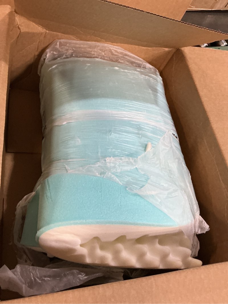 Condition photo showing As Is for ( incomplete only foam) EHEYCIGA Orthopedic Dog Beds for Large Dogs, Waterproof Memory Foam Large Dog Bed with Sides, Non-Slip Bottom and Egg-Crate Foam Pet Couch Bed with Washable Removable Cover, Grey 41.0\"L x 27.0\"W x 6.5\"Th Grey