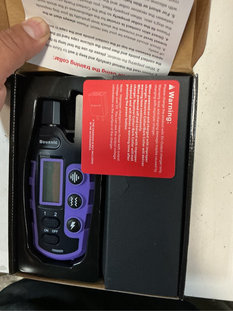 Condition photo showing Good Condition for bousnic dog shock collar 2 dogs (5-120lbs) - 3300 ft waterproof training collar for dogs large medium small with rechargeable remote, beep (1-8) vibration (1-16) and humane shock (1-99) modes purple
