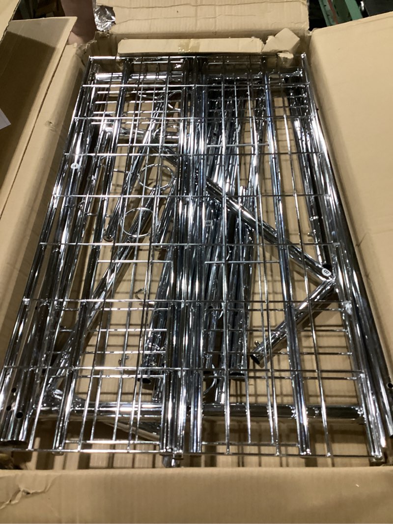 Condition photo showing New/Like New for Heavy Duty Clothes Rack Load 960LBS, Three Rods Rolling Clothing Racks for Hanging Clothes, Rolling Garment Rack With Sturdy Wheels Shelves Hooks, Portable & Adjustable Commercial Garment Rack, Silver Silver 20.0" x 60.6" x 69.0"(3 Rods)