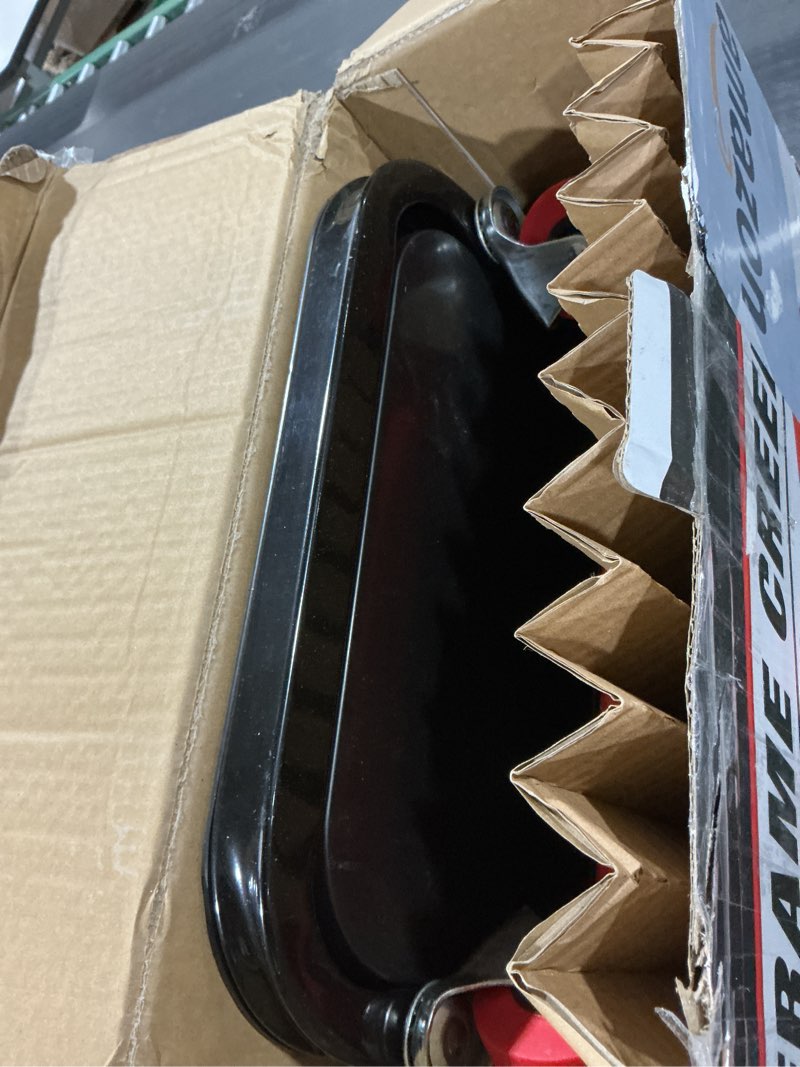 Condition photo showing As Is for Performance Tool W85021 Folding C-Frame Creeper Rolling Work Seat with Tool Tray for Mechanic Garages and Workshops, Black/Red, 12.5-inch Height