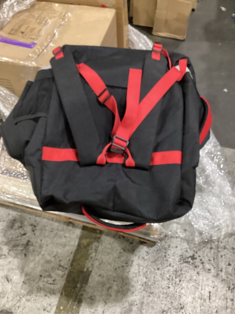 Condition photo showing As Is for yorepek padded car seat travel bag backpack for airplane, heavy duty car seat bags for air travel, carseat cover for airplane travel with shoulder strap, car seats carrier for airport, black