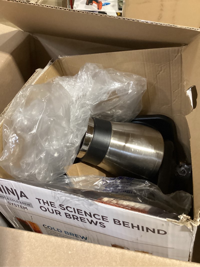 Condition photo showing As Is for shark ninja cp307 hot and cold brewed system w/thermal carafe coffee maker, black