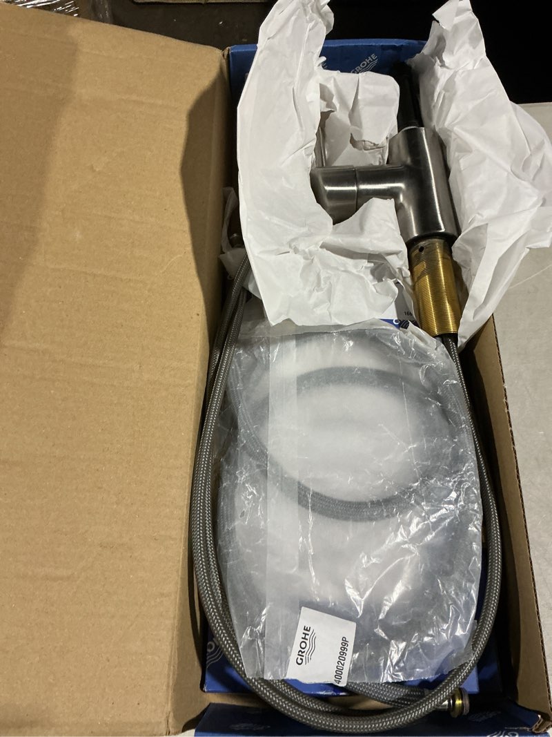 Condition photo showing Good Condition for GROHE 31479DC1 Concetto Pull-Down Bar Kitchen Faucet with Sprayer. 1.75 GPM, Supersteel (Stainless Steel) Super Steel Prep Dual