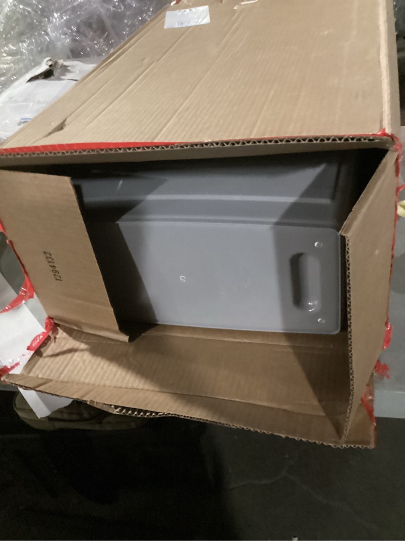 Condition photo showing As Is for Winco PTC-23SG Slender Trash Can, 23-Gallon, Gray,Medium Can Gray