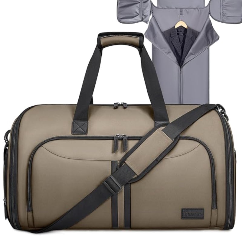 (Similar to stock photo)DEVPNT Vessgra Convertible Garment Bag for Travel, Carry on Garment Duffle Bags for Travel, Canvas Garment Duffle Bag for Men Women with Shoe Compartment